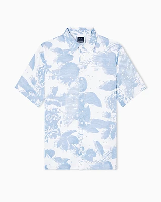 Armani Exchange - Patterned short-sleeved shirt, Man, Light Blue, Size: