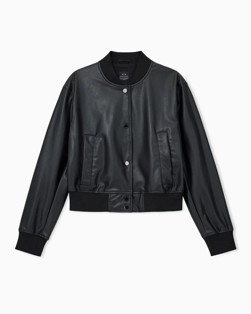Armani Exchange - BLACK ZIP UP BOMBER JACKET, Woman, Black, Size: