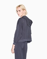 Armani Exchange - Half zip hoodie, Woman, Grey, Size: