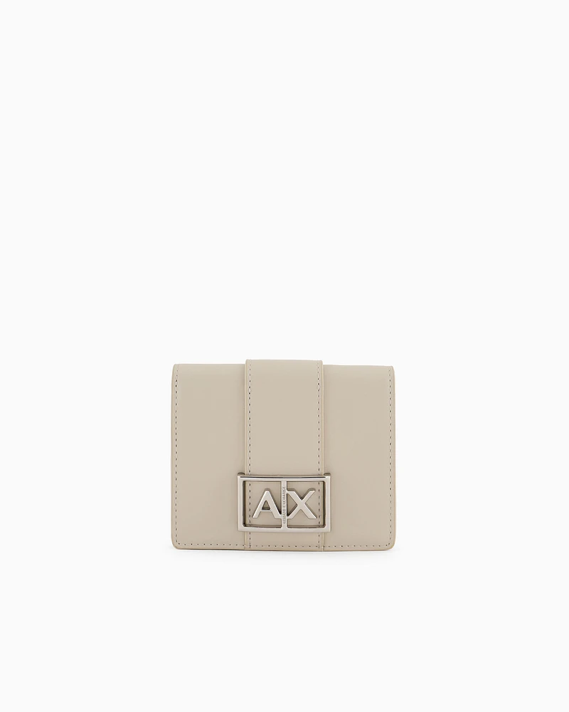 Armani Exchange - Small wallet with ASV logo, Woman, Beige, Size: TU