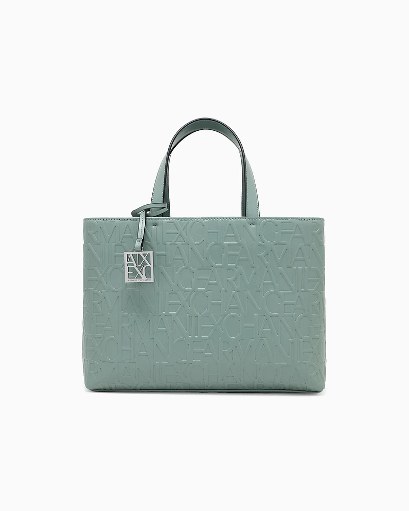 Armani Exchange - Medium shopper with handles and shoulder strap, Woman, Green, Size: TU