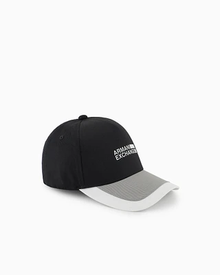 Armani Exchange - Color block hat with logo, Man, Black, Size: TU