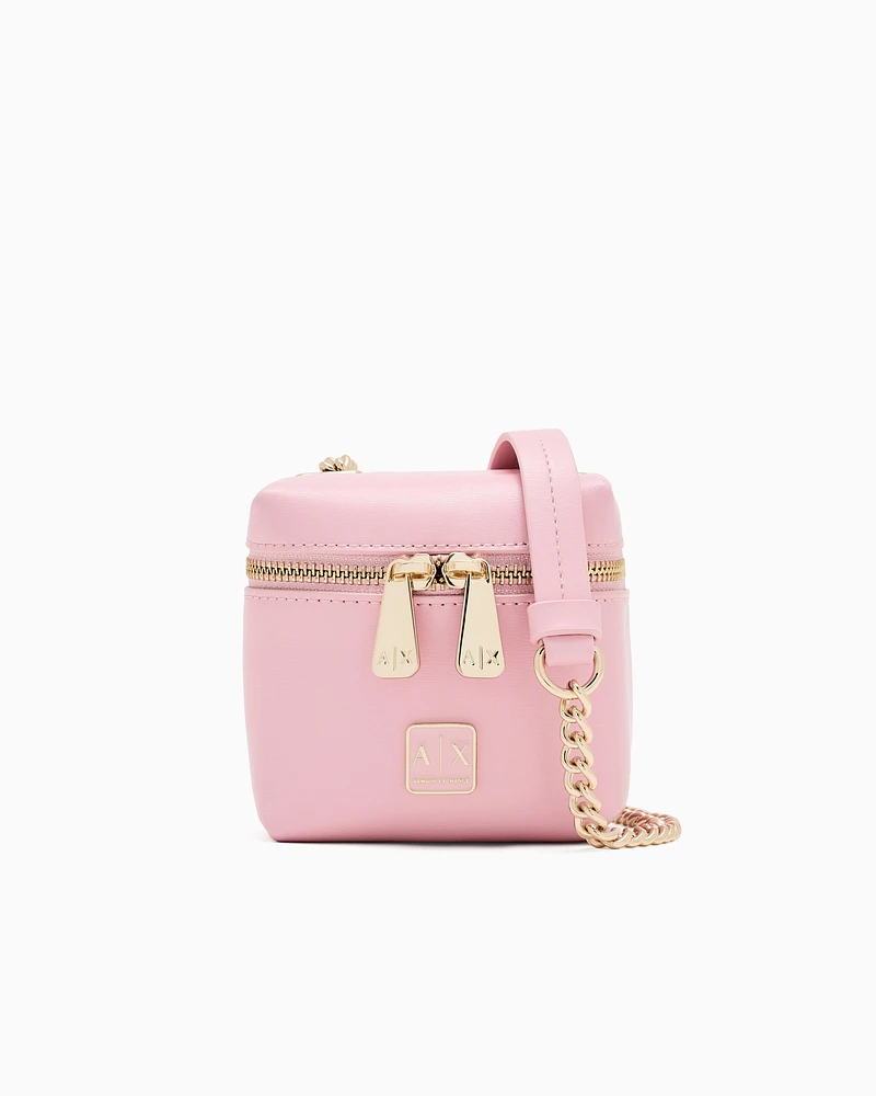 Armani Exchange - Mini shoulder bag with logo, Woman, Pink, Size: TU
