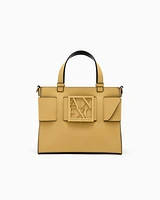 Armani Exchange - Medium tote bag with double handles and shoulder strap, Woman, Yellow, Size: TU