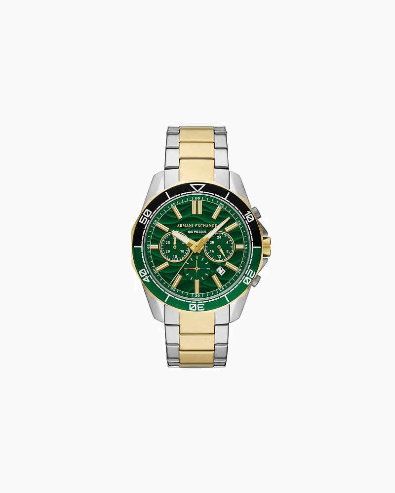 Armani Exchange - Chronograph Two-Tone Stainless Steel Watch, Man, Multicoloured, Size: TU