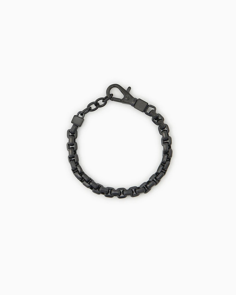 Armani Exchange - Black Stainless Steel Chain Bracelet, Man, Multicoloured, Size: TU