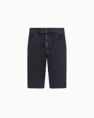 Armani Exchange - Cotton denim baggy shorts, Man, Grey, Size: