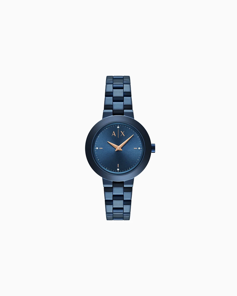 Armani Exchange - Armani Exchange Two-Hand Ocean Blue Stainless Steel Watch, Woman, Multicoloured, Size: TU