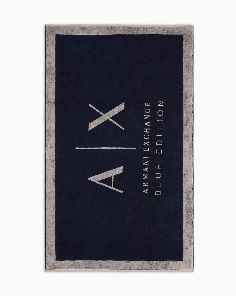 Armani Exchange - Blue Edition Beach Towel, Man, Navy Blue, Size: TU