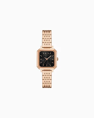 Armani Exchange -  Three-Hand Rose Gold-Tone Stainless Steel Watch, Woman, Multicoloured, Size: TU