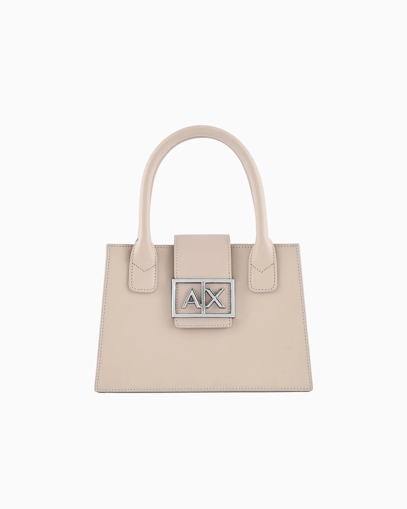 Armani Exchange - ASV Small Trapeze Handbag, Woman, Beige, Size: TU