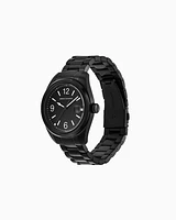 Armani Exchange - Armani Exchange Three-Hand Date Black Stainless Steel Watch, Man, Multicoloured, Size: TU