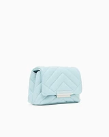 Armani Exchange - Small shoulder bag with quilted workmanship, Woman, Light Blue, Size: TU