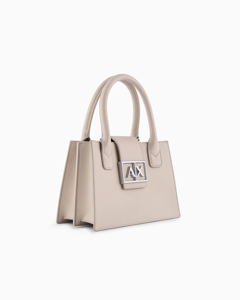 Armani Exchange - ASV Small Trapeze Handbag, Woman, Beige, Size: TU