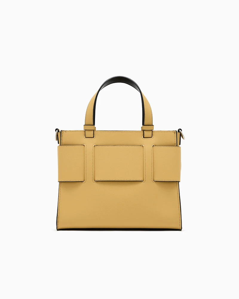 Armani Exchange - Medium tote bag with double handles and shoulder strap, Woman, Yellow, Size: TU
