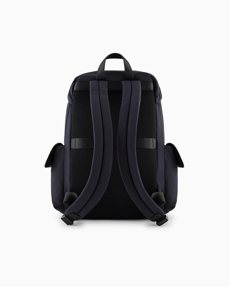 Armani Exchange - Rectangular backpack with external pockets, Man, Navy Blue, Size: TU