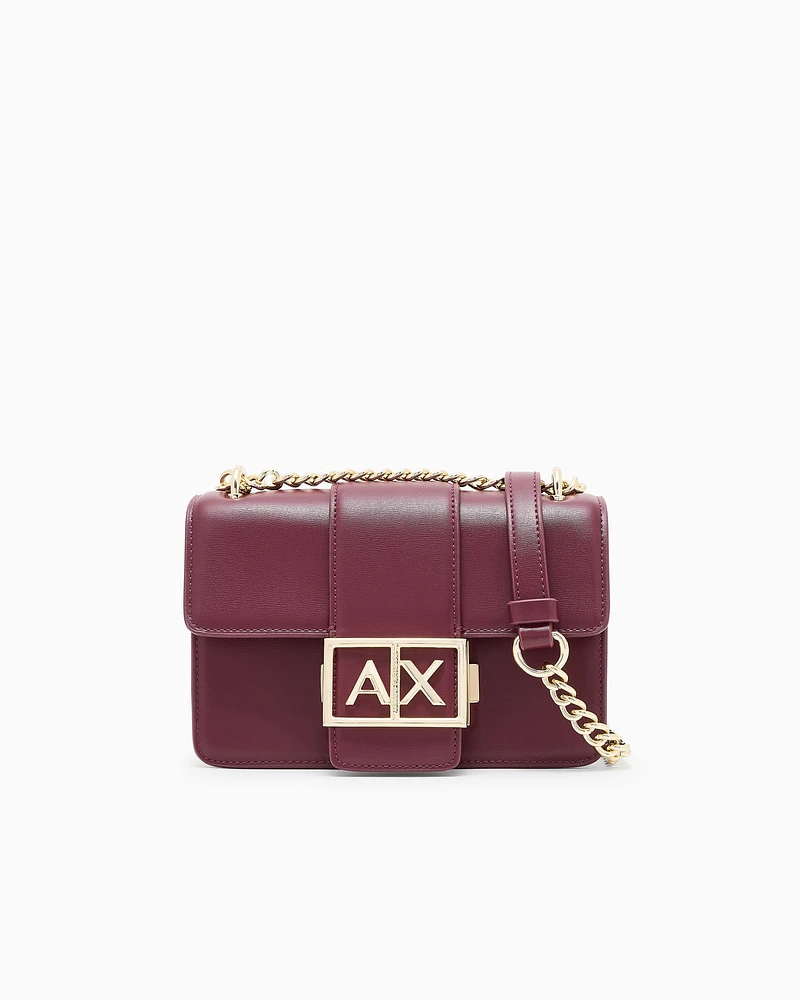 Armani Exchange - Shoulder bag with metal logo, Woman, Burgundy, Size: TU