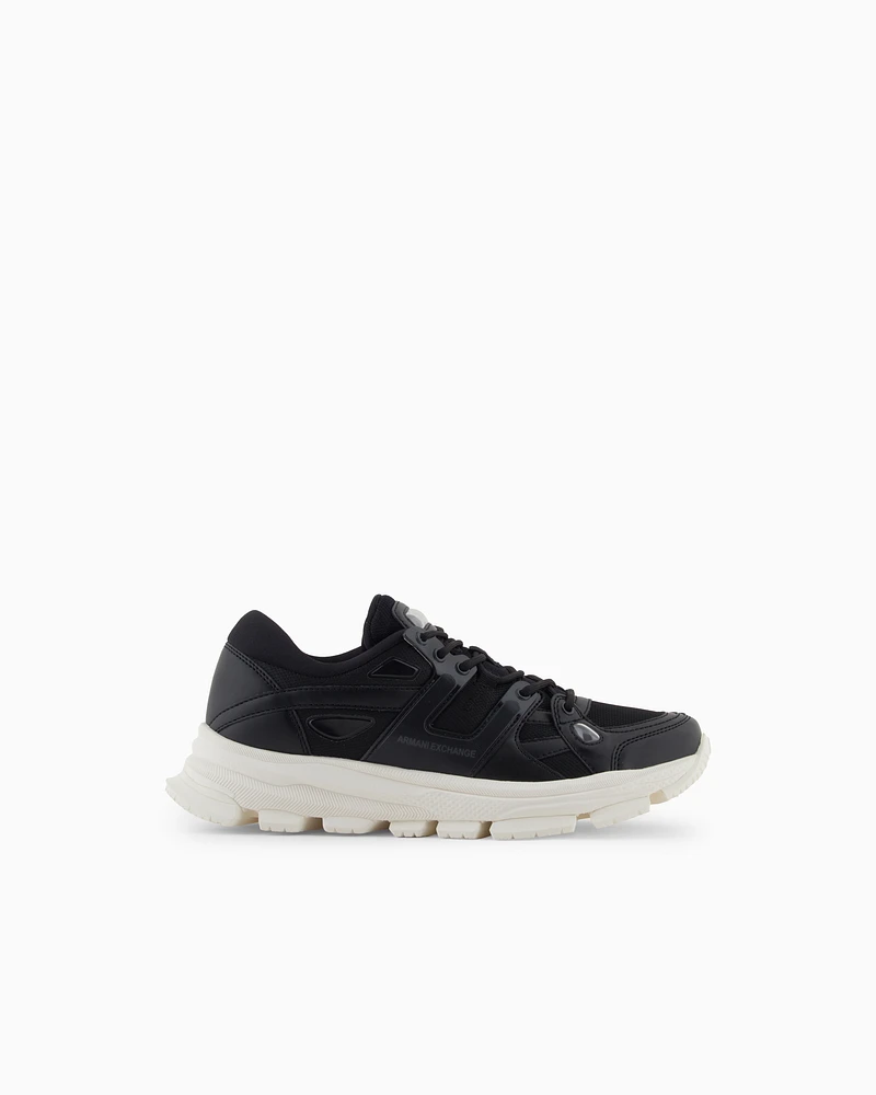 Armani Exchange - Sneakers with contrasting details, Man, Black, Size: