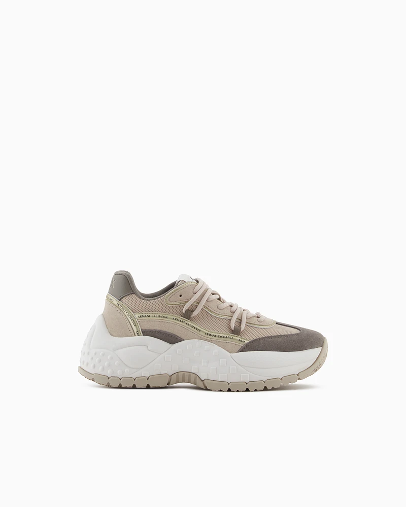 Armani Exchange - Sneakers, Woman, Beige, Size: