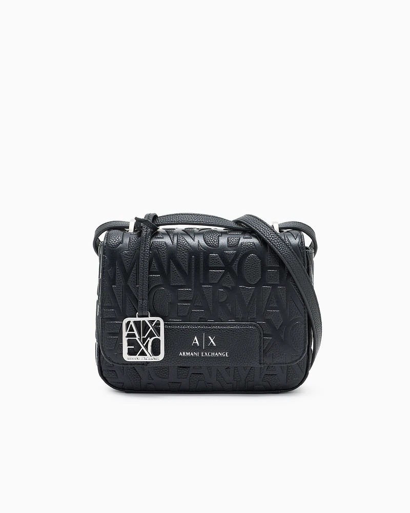 Armani Exchange - Allover logo shoulder bag, Woman, Black, Size: TU