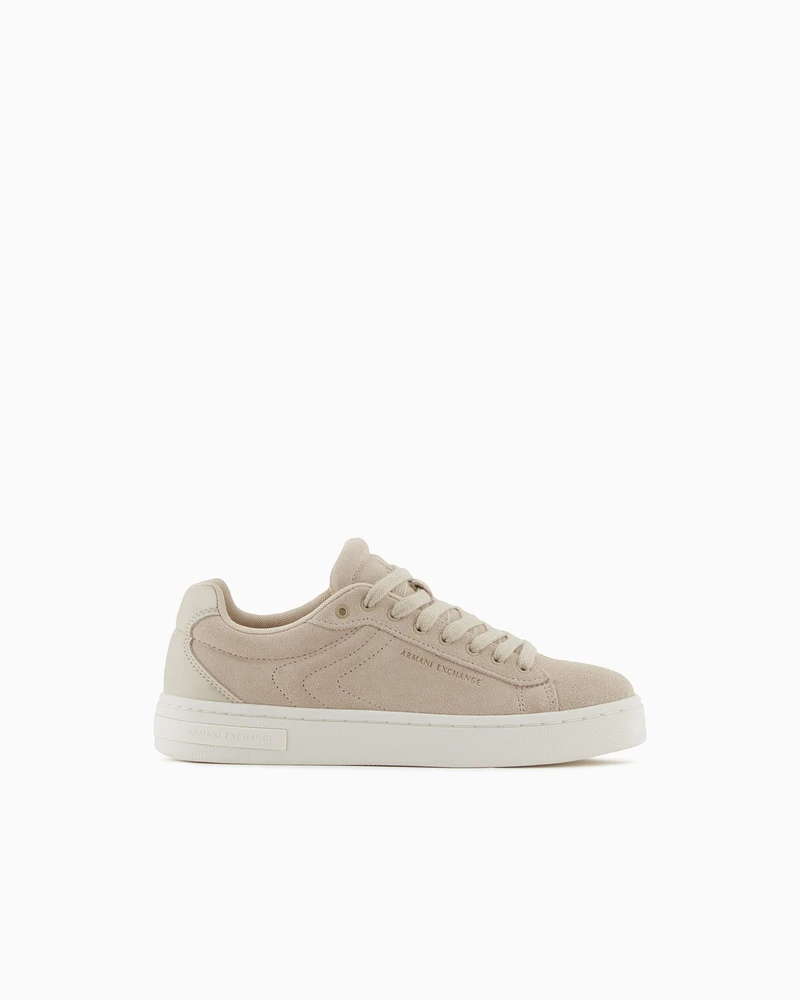 Armani Exchange - Leather sneakers with embossed details, Woman, Size: