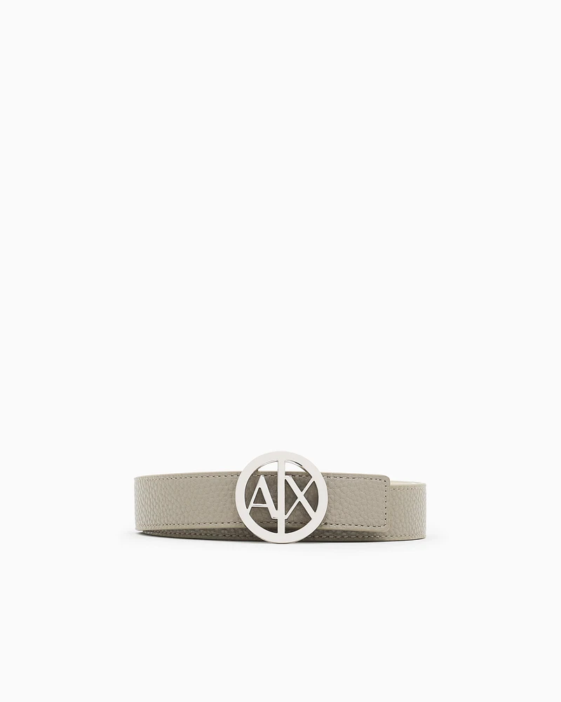 Armani Exchange - Logo buckle belt, Woman, Beige, Size: