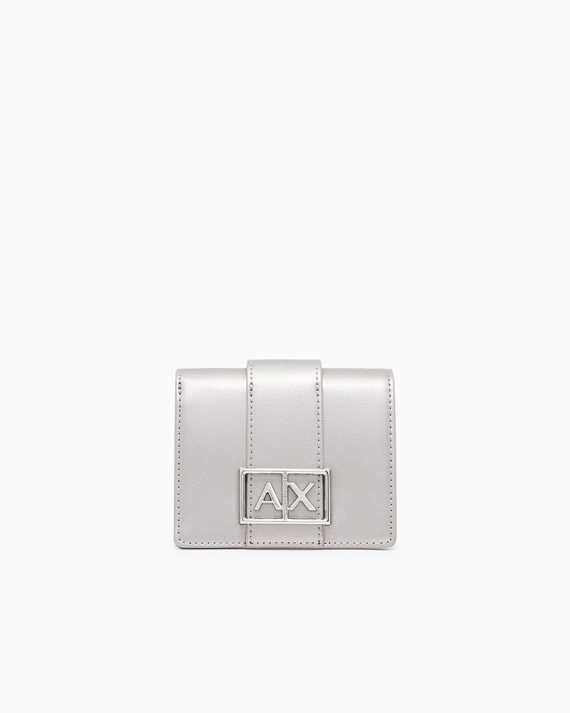 Armani Exchange - Small wallet with ASV logo, Woman, Silver, Size: TU