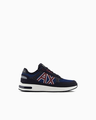 Armani Exchange - Sneakers with high sole and logo, Man, Blue, Size: