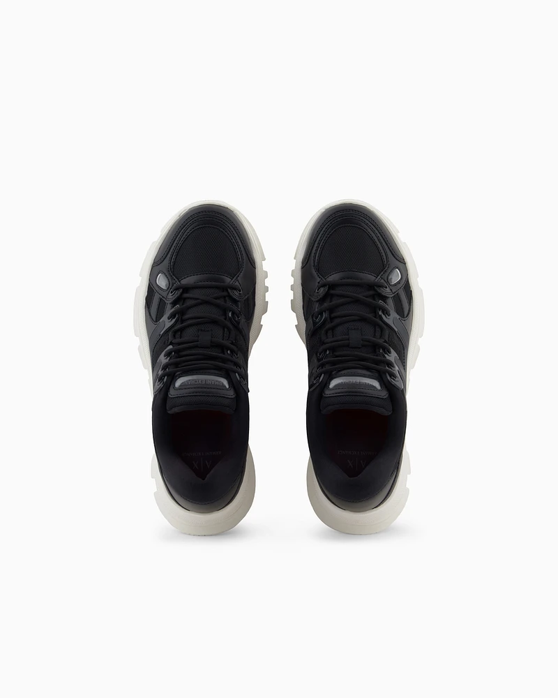 Armani Exchange - Sneakers with contrasting details, Man, Black, Size: