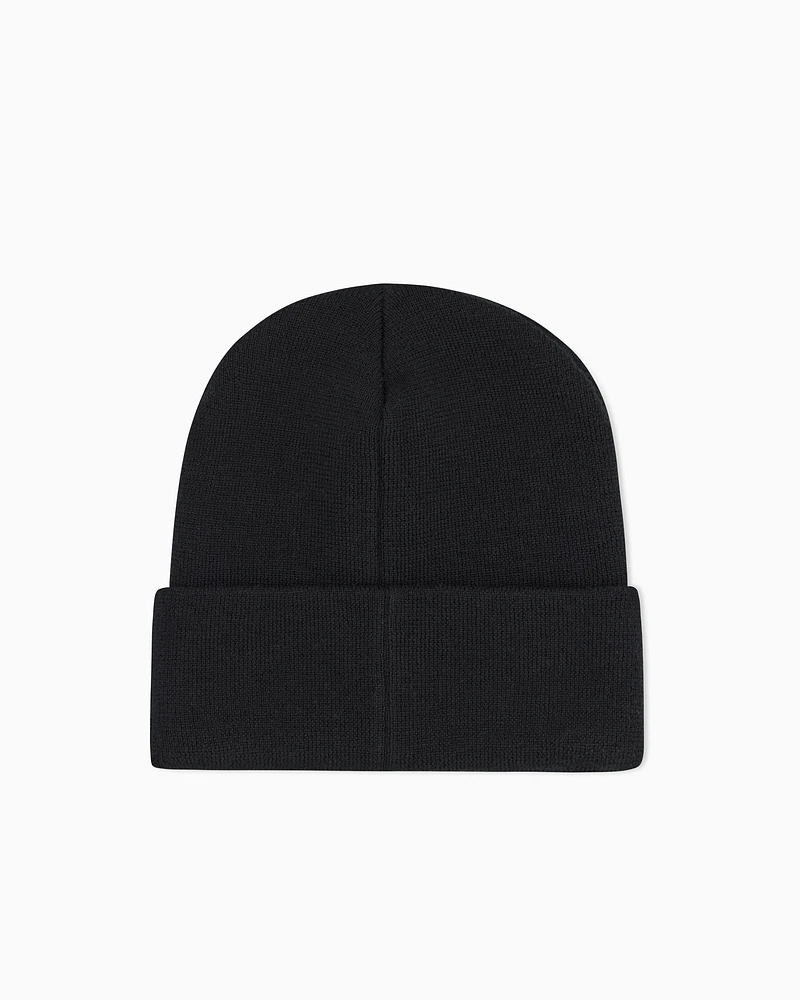 Armani Exchange - Beanie Hat Milano / New York ASV, Man, Black, Size: TU