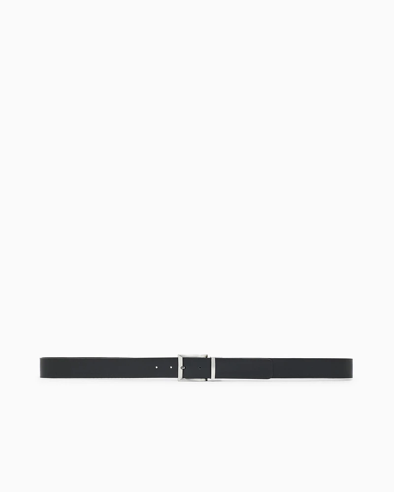 Armani Exchange -  Leather belt with logo, Man, Two-tone, Size: TU