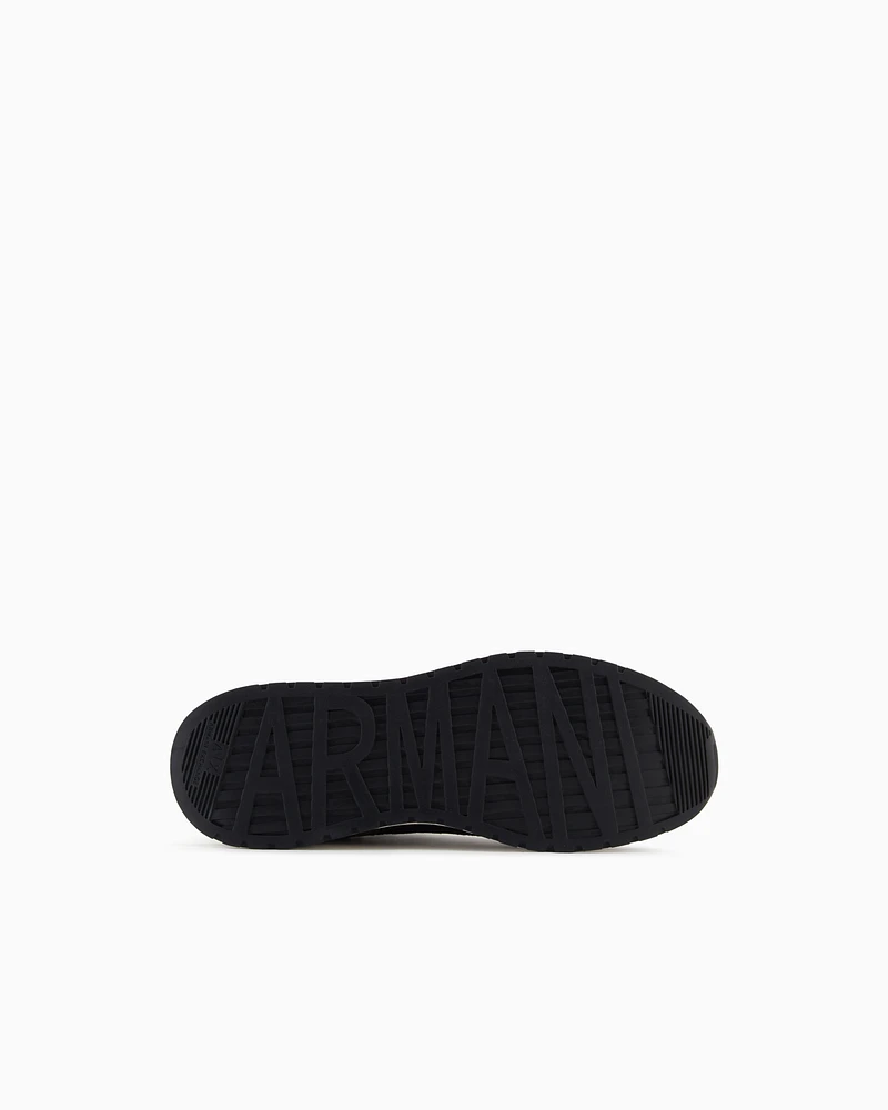 Armani Exchange - Sneakers with high sole and logo, Man, Grey, Size: