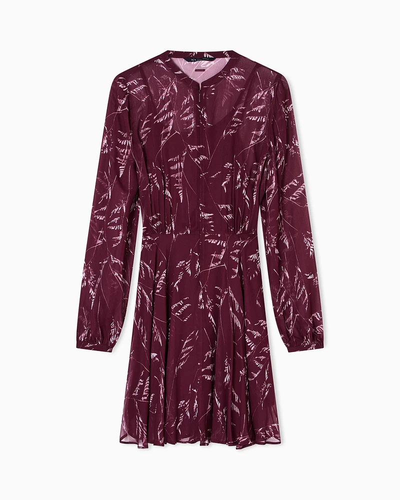 Armani Exchange - Foliage Print Chiffon Midi Dress, Woman, Patterned, Size: