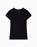 Armani Exchange -  Slim fit T-shirt with logo, Woman, Black, Size: