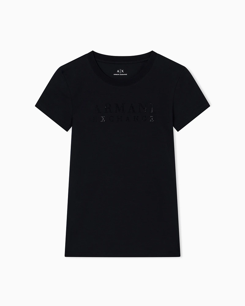 Armani Exchange - Slim Fit T-Shirts, Woman, Black, Size: