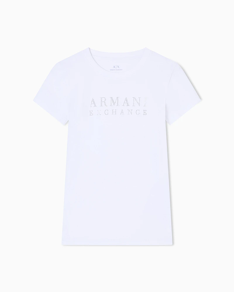 Armani Exchange - Slim Fit T-Shirts, Woman, White, Size: