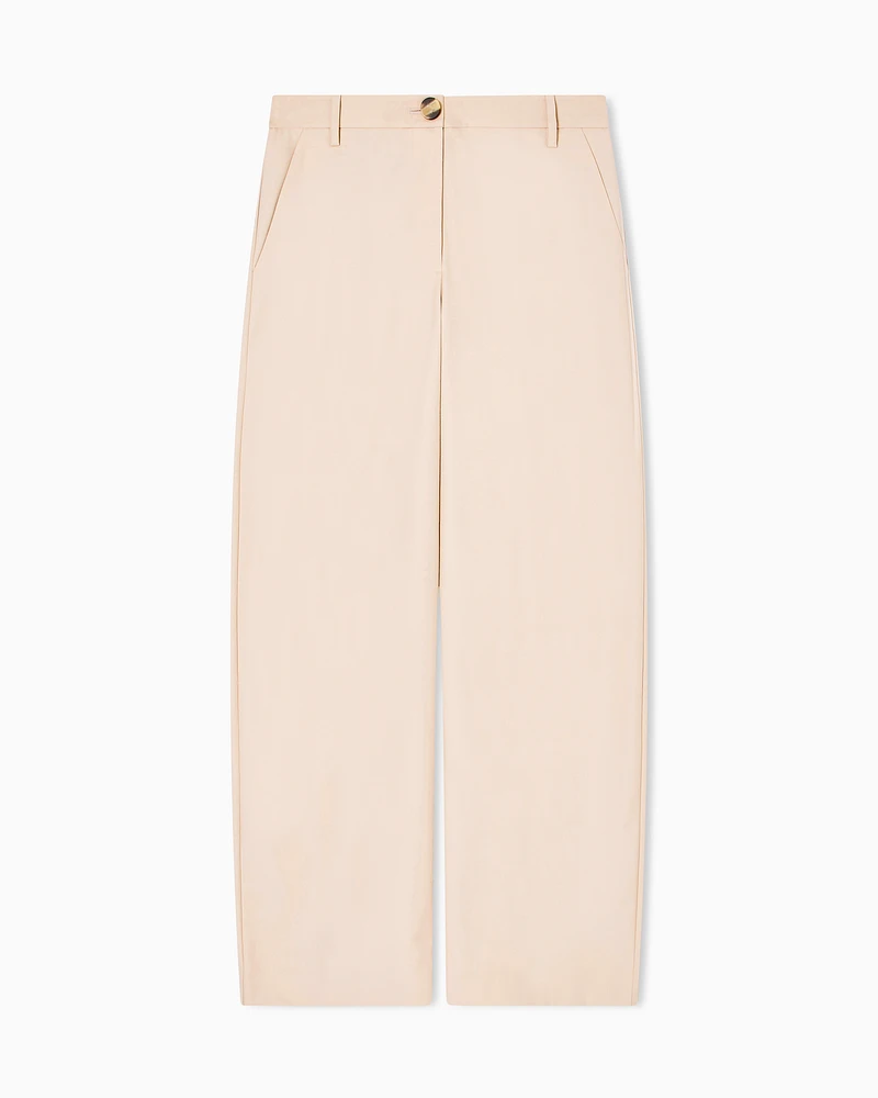 Armani Exchange - Chino trousers with button, Woman, Camel, Size: