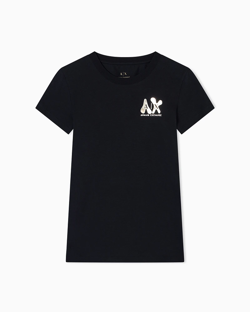 Armani Exchange - Slim Fit T-Shirts, Woman, Black, Size:
