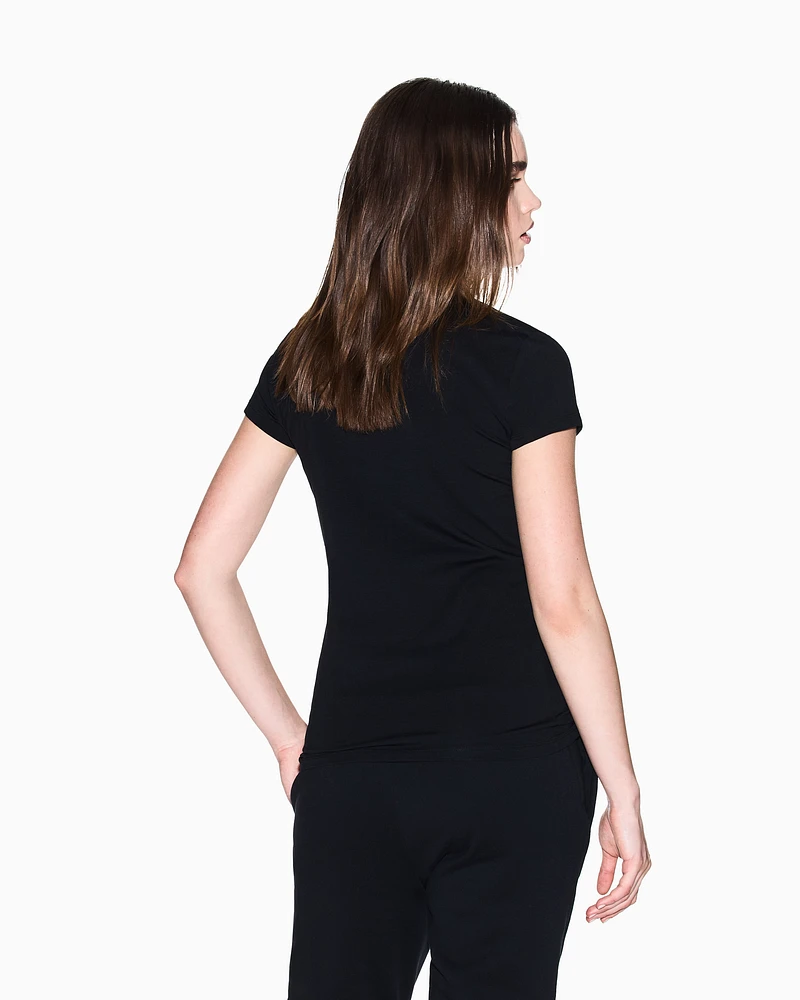 Armani Exchange - Slim Fit T-Shirts, Woman, Black, Size: