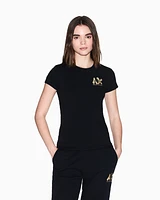 Armani Exchange - Slim Fit T-Shirts, Woman, Black, Size: