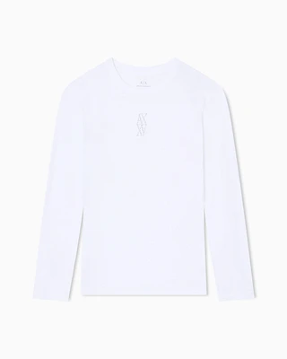 Armani Exchange - Long Sleeves T-Shirts, Woman, White, Size: