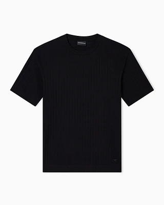 Emporio Armani - ASV jacquard jersey T-shirt, Man, Black, Size: