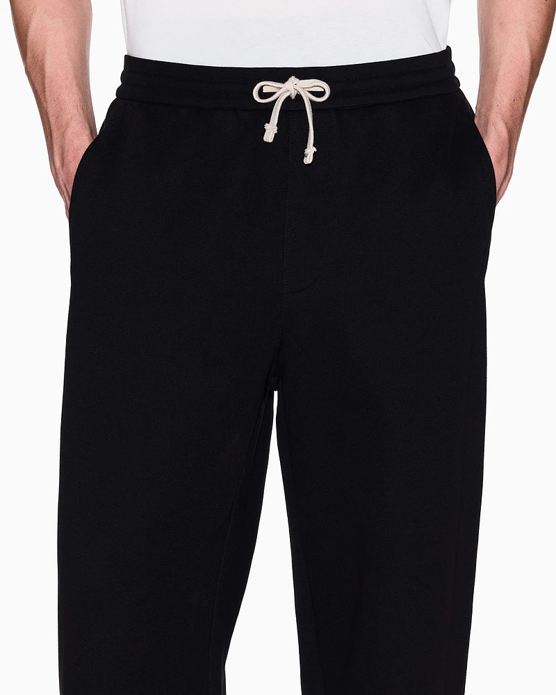 Armani Exchange - Cotton blend pique trousers, Man, Black, Size: