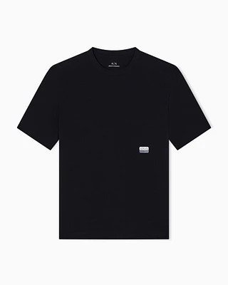 Armani Exchange - Regular fit T-shirt with small logo, Man, Black, Size: