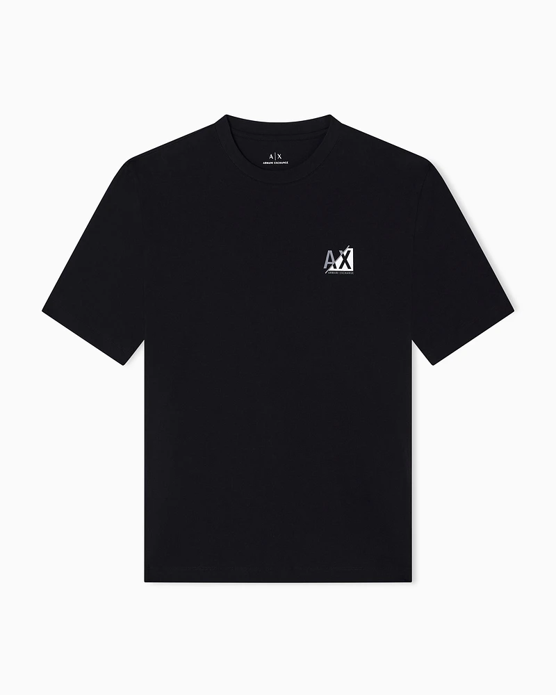 Armani Exchange - Regular fit T-shirt with small logo, Man, Black, Size: