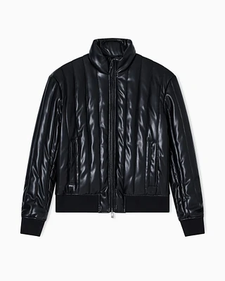 Armani Exchange - Full zip jacket shiny fabric, Man, Black, Size: