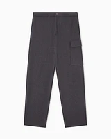 Armani Exchange - Wool Blend Cargo Pants, Man, Grey, Size: 33
