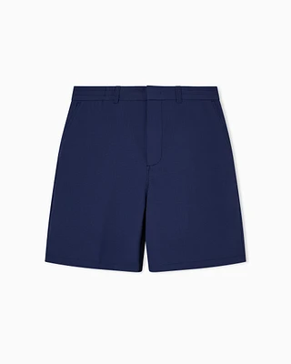 Emporio Armani - Seersucker nylon chino-style Bermuda shorts, Man, Blue, Size:
