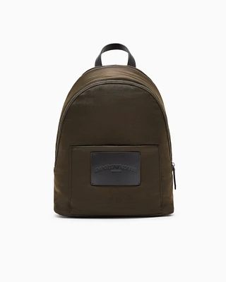 Emporio Armani - Padded nylon round backpack, Man, Green, Size: TU