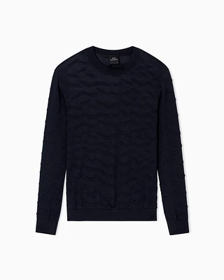 Armani Exchange - Wavy Texture Sweater, Man, Blue, Size: M